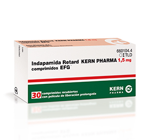 Indapamida Kern Pharma EFG 1,5 Mg, 30 Compr. Recub