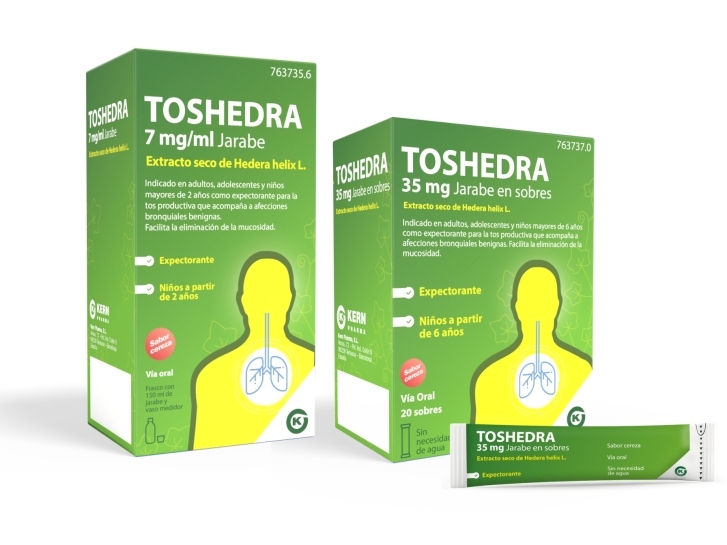 Toshedra® 7 mg/ml jarabe y Toshedra® 35 mg stick pack