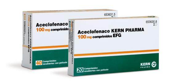 Aceclofenaco Kern Pharma EFG 100 mg, 20 compr. recub.