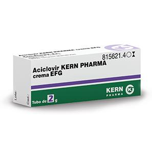 Aciclovir Kern Pharma EFG 50 mg, tubo de 2 g.