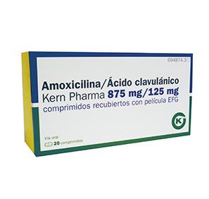 Amoxicilina/Ácido Clavulánico Kern Pharma EFG 875 mg/125 mg, 20 compr. recub.