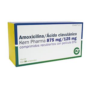 Amoxicilina/Ácido Clavulánico Kern Pharma EFG 875 mg/125 mg, 30  compr. recub.