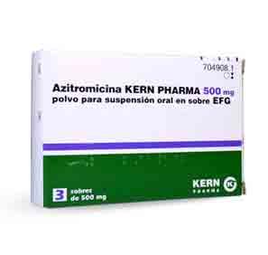 Azitromicina Kern Pharma EFG 500 mg, 3 sobres