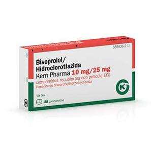 Bisoprolol / Hidroclorotiazida Kern Pharma EFG 10 mg/25 mg, 28 comp. recub.