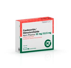 Candesartán / Hidroclorotiazida Kern Pharma EFG 32 mg/12,5 mg 28 compr.