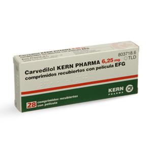 Carvedilol Kern Pharma EFG 6,25 mg, 28 compr. recub.