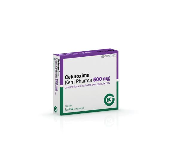 Cefuroxima Kern Pharma EFG 500mg, 10 compr. recub