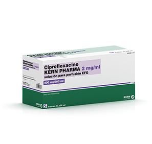Ciprofloxacino Kern Pharma EFG 2 mg/ml sol. perfusión, 5 frascos, 200 ml