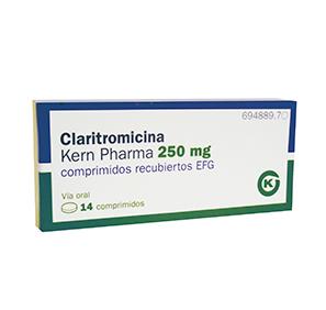 Claritromicina Kern Pharma EFG 250 mg, 14 compr. recub.