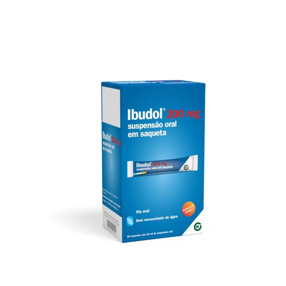 Ibudol 200 mg/10 ml Suspensão oral em saquetas