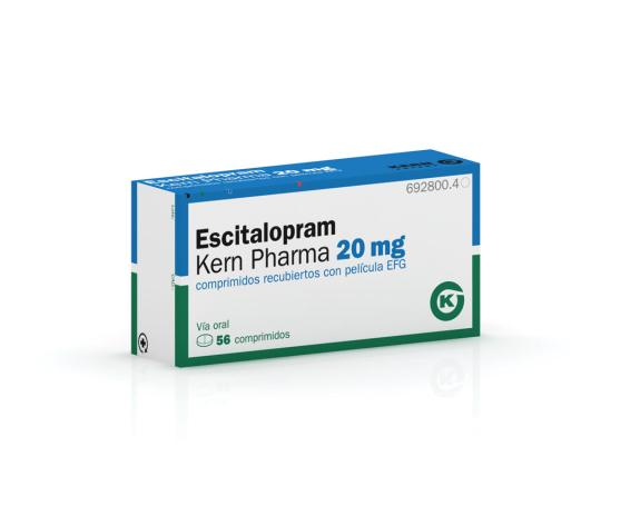 Escitalopram Kern Pharma EFG 20 mg, 56 comp. recub.
