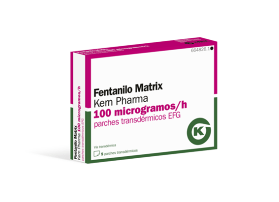 Fentanilo Matrix Kern Pharma EFG 100 mcg-h, 5 parches transdér.