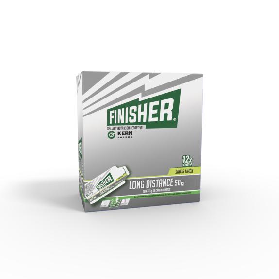 Finisher® LONG DISTANCE, caja 12 geles, sabor limón