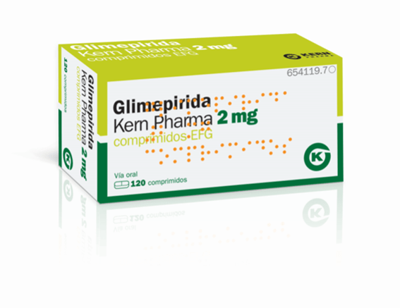 Glimepirida Kern Pharma EFG 2 mg, 120 compr. recub.