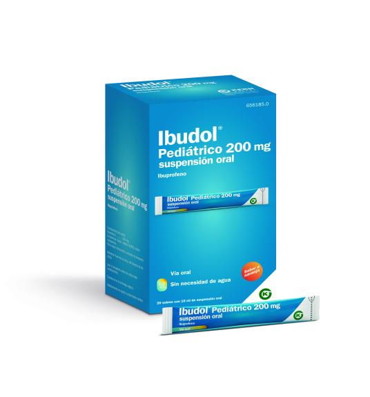 Ibudol Pediátrico 200 mg suspensión oral, 20 sobres 10 ml