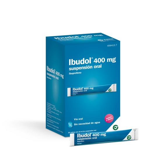 Ibudol Stickpack 400 mg suspensión oral, 20 sobres 10 ml