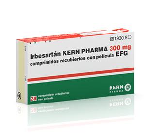 Irbesartán Kern Pharma EFG 300 mg, 28 compr.recub