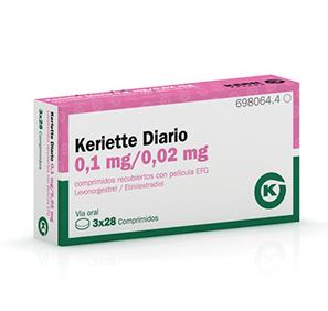 Keriette Diario EFG 0,1 mg/0,02 mg, 3 x 28 compr. recub.