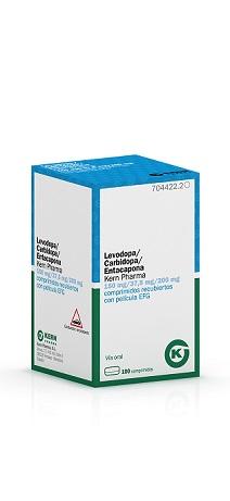 Levodopa / Carbidopa / Entacapona Kern Pharma EFG 150 mg/37,5 mg/200 mg; 100 compr. recub.