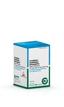 Levodopa / Carbidopa / Entacapona Kern Pharma EFG  75 mg/18,75 mg/200 mg; 100 compr. recub.