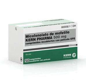 Micofenolato de Mofetilo Kern Pharma EFG 500 mg, 50 comp. recub.