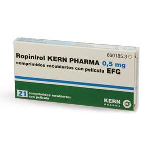 Ropinirol Kern Pharma EFG 0,50 mg, 21 compr. recub.