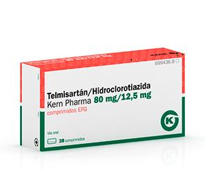 Telmisartan/Hidroclorotiazido Kern Pharma EFG 80 mg/12,5 mg, 28 compr.