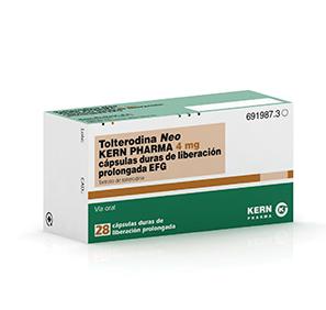 Tolterodina Kern Pharma EFG 4 mg, 28 cáps.