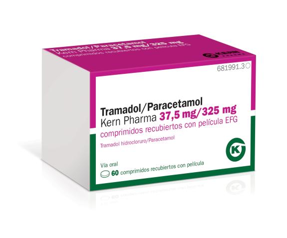 Tramadol/Paracetamol Kern Pharma 37.5mg / 325mg comprimidos recubiertos con película EFG
