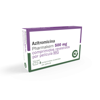 Azitromicina Pharmakern 500 mg, 3 comprimidos