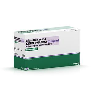 Ciprofloxacino Kern Pharma EFG 2 mg-ml sol. perfusión, 10 frascos, 100 ml