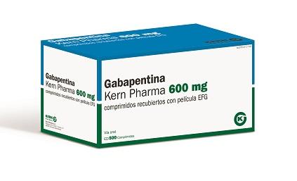 Gabapentina Kern Pharma EFG 600 mg, 500 comprimidos rec. ENVASE CLINICO