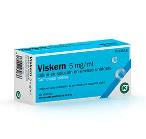 Viskern 5 mg/ml, 0,4 ml, 30 envases unidosis, colirio en solución